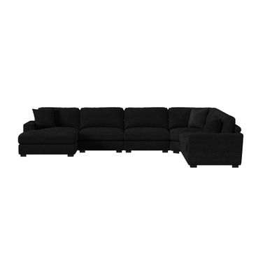 Mesa 6-Piece Sectional Set with LHF Chaise In Black