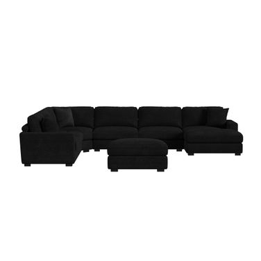 Mesa 7-Piece Sectional Set with RHF Chaise In Black