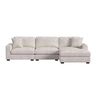 Mesa Modular 3-Piece Sectional Set with RHF Chaise In Beige