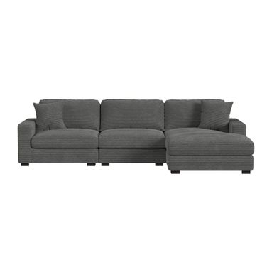 Mesa Modular 3-Piece Sectional Set with RHF Chaise In Charcoal