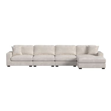 Mesa Modular 4-Piece Sectional Set with RHF Chaise In Beige