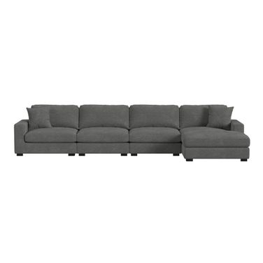 Mesa Modular 4-Piece Sectional Set with RHF Chaise In Charcoal