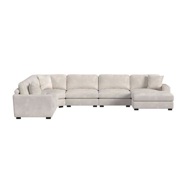 Mesa Modular 6-Piece Sectional Set with RHF Chaise In Beige