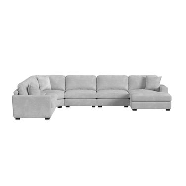 Mesa Modular 6-Piece Sectional Set with RHF Chaise In Stone