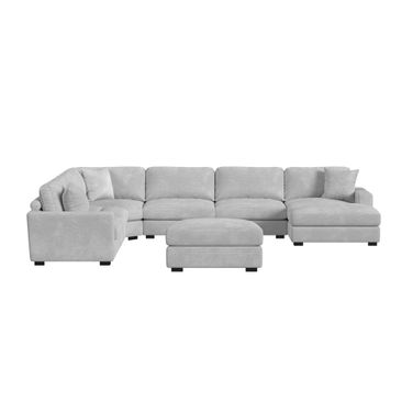 Mesa Modular 7-Piece Sectional Set with RHF Chaise In Stone