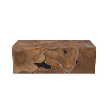 Mesa Rectangular Teak Root Slice Coffee Table In Natural