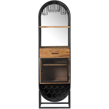 Mescalero Bar Cabinet with Iron and Mango Wood In Black