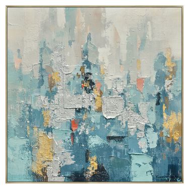 Mesmerizing Harmony Abstract Canvas Wall Art In Teal