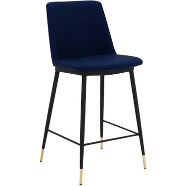 Messina 26 Inch Blue Faux Leather And Metal Counter Height Bar Stool