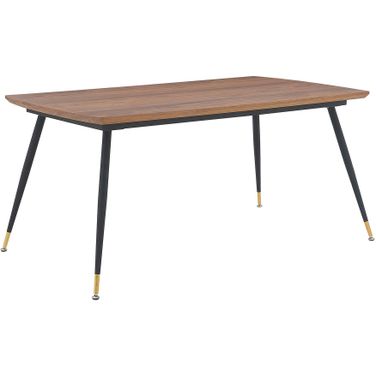 Messina Modern Walnut and Metal Dining Room Table