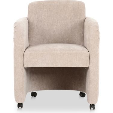 Mesto Rolling Dining Chair In Taupe
