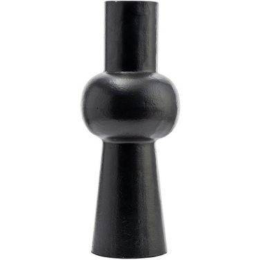 Metal 15 Inch Mid Ellipsoid Vase In Black
