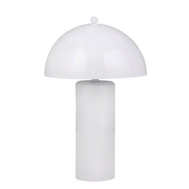 Metal 22 Inch Dome Table Lamp In White