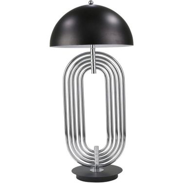 Metal 28 Inch Art Deco Table Lamp In Silver