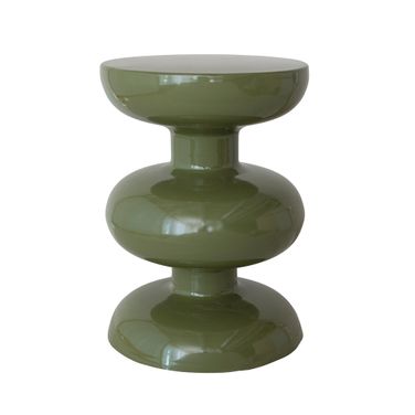 Metal and Reclaimed Wood Side Table In Green