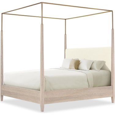 Metal Canopy Poster Bedroom Set In Sand