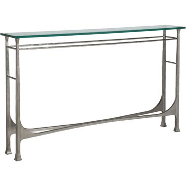 Metal Designs Bruno Console In Silver Leaf