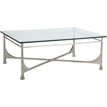 Metal Designs Bruno Rectangular Cocktail Table In Silver Leaf