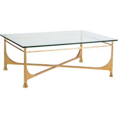 Metal Designs Bruno Rectangular Cocktail Table In Gold
