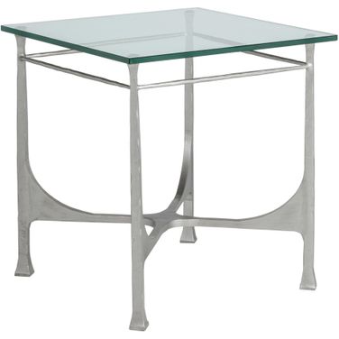 Metal Designs Bruno Square End Table In Argento