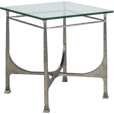 Metal Designs Bruno Square End Table In Silver Leaf
