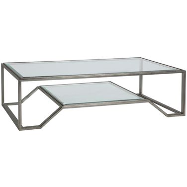 Metal Designs Byron Rectangular Cocktail Table In Silver Leaf