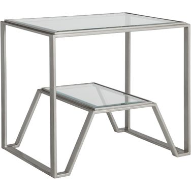 Metal Designs Byron Rectangular End Table In Argento