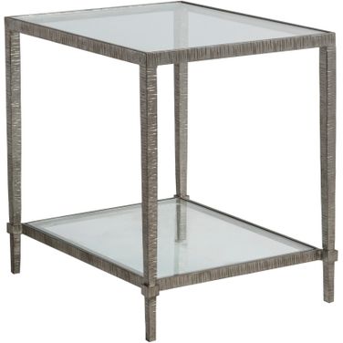 Metal Designs Claret Rectangular End Table In Silver Leaf