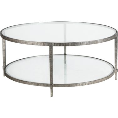 Metal Designs Claret Round Cocktail Table In Silver Leaf