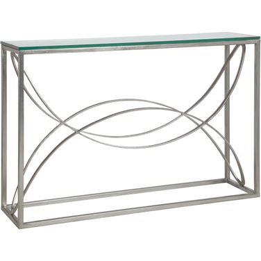 Metal Designs Ellipse Console In Silver Leaf