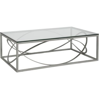 Metal Designs Ellipse Rectangular Cocktail Table In Argento