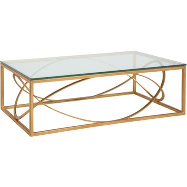 Metal Designs Ellipse Rectangular Cocktail Table In Gold