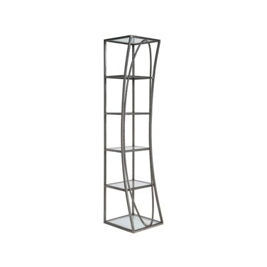 Metal Designs Ellipse Slim Etagere In Silver Leaf