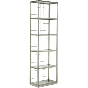 Metal Designs Mid Geo Slim Etagere In Silver Leaf