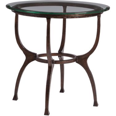 Metal Designs Patois Round End Table In Antique Copper