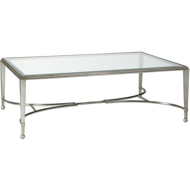 Metal Designs Sangiovese Large Rectangular Cocktail Table In Silver Leaf