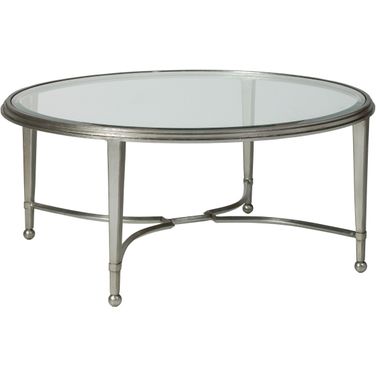 Metal Designs Sangiovese Round Cocktail Table In Silver Leaf