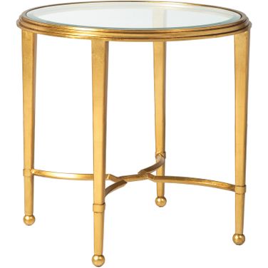 Metal Designs Sangiovese Round End Table In Gold