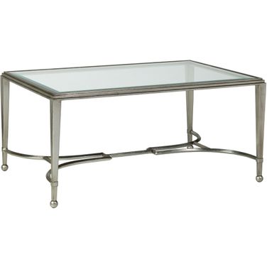 Metal Designs Sangiovese Small Rectangular Cocktail Table In Silver Leaf