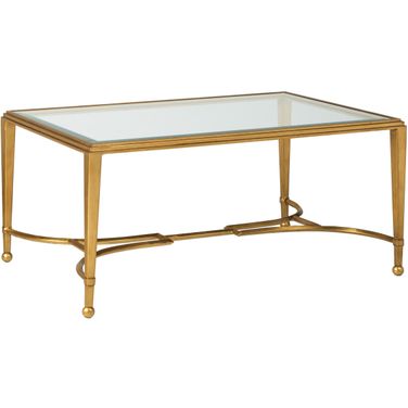 Metal Designs Sangiovese Small Rectangular Cocktail Table In Gold