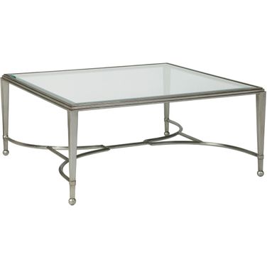 Metal Designs Sangiovese Square Cocktail Table In Silver Leaf