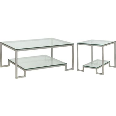 Metal Designs Silver Leaf Bonaire Rectangular Occasional Table Set