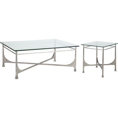 Metal Designs Silver Leaf Bruno Rectangular Occasional Table Set