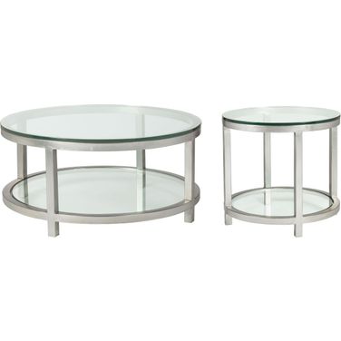 Metal Designs Silver Leaf Per Se Round Occasional Table Set