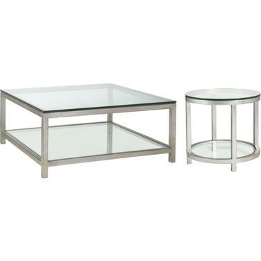 Metal Designs Silver Leaf Per Se Square Occasional Table Set