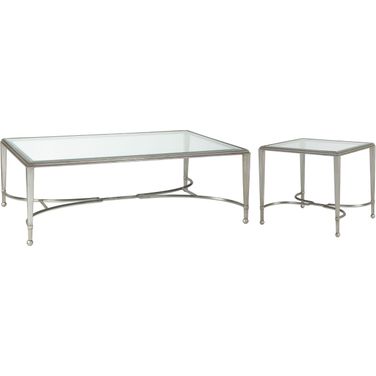 Metal Designs Silver Leaf Sangiovese Large Rectangular Occasional Table Set