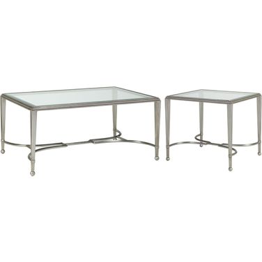 Metal Designs Silver Leaf Sangiovese Small Rectangular Occasional Table Set