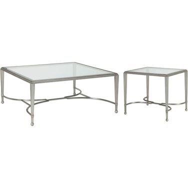 Metal Designs Silver Leaf Sangiovese Square Occasional Table Set