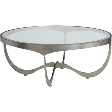Metal Designs Sophie Round Cocktail Table In Silver Leaf
