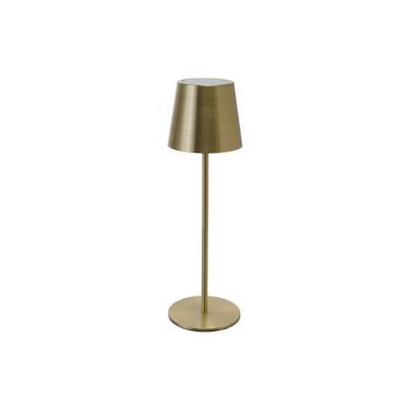 Metal LED Rechargeable Table Lamp with Touch Sensor In Brushed Brass